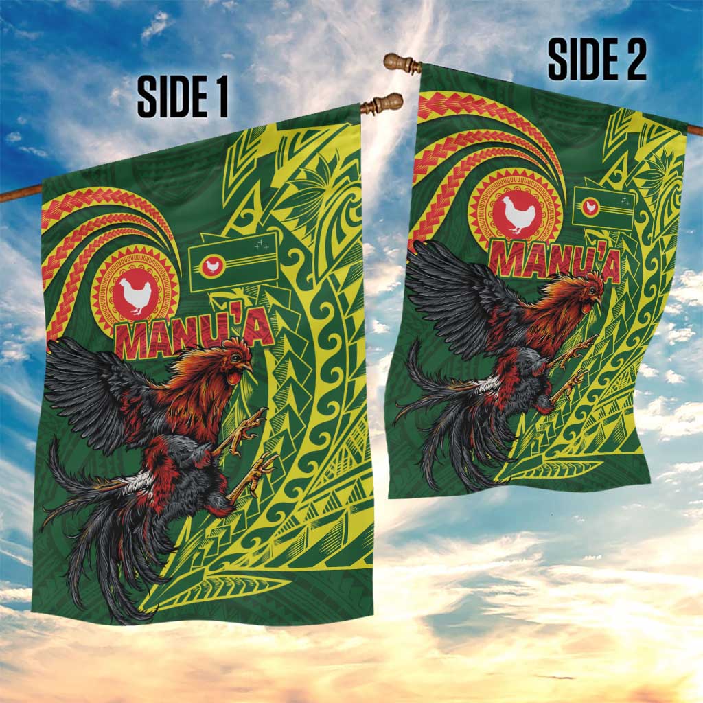 Proud of Manu'a Islands Garden Flag Rooster and Polynesian Art Wing Style