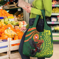 Proud of Manu'a Islands Grocery Bag Rooster and Polynesian Art Wing Style LT03 - Polynesian Pride