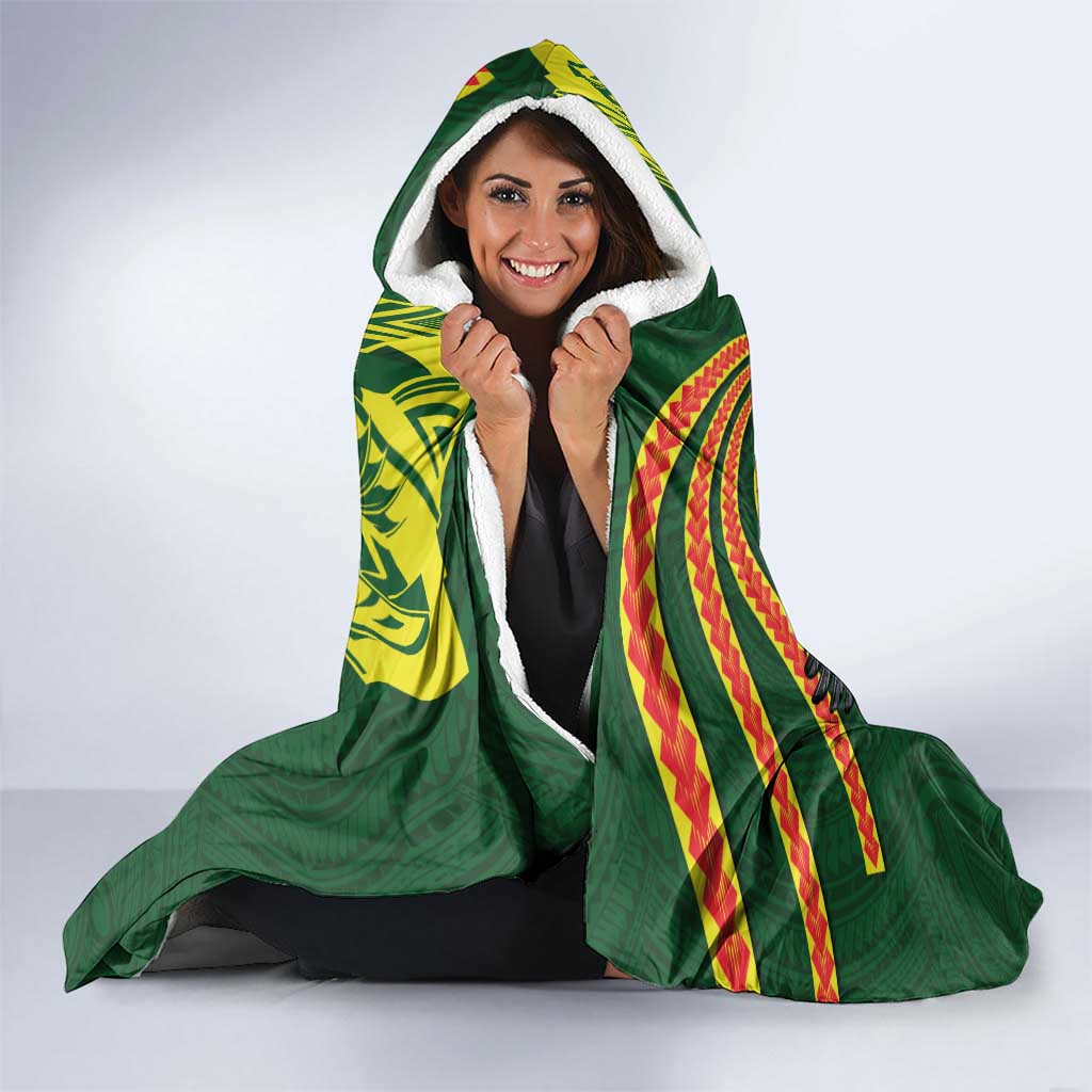 Proud of Manu'a Islands Hooded Blanket Rooster and Polynesian Art Wing Style LT03 - Polynesian Pride