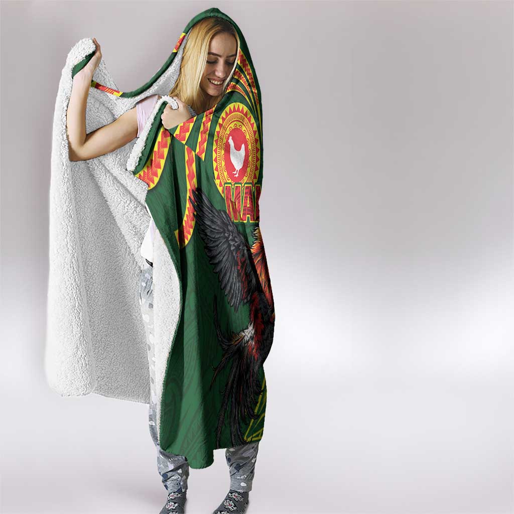 Proud of Manu'a Islands Hooded Blanket Rooster and Polynesian Art Wing Style LT03 - Polynesian Pride