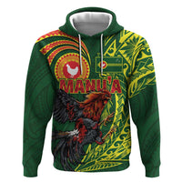 Proud of Manu'a Islands Hoodie Rooster and Polynesian Art Wing Style