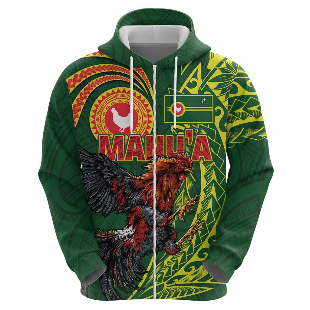 Proud of Manu'a Islands Hoodie Rooster and Polynesian Art Wing Style