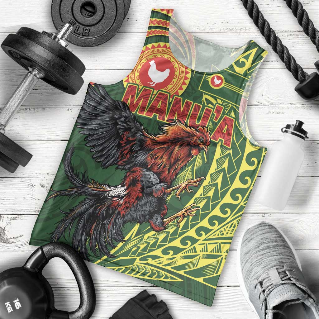Proud of Manu'a Islands Men Tank Top Rooster and Polynesian Art Wing Style LT03 - Polynesian Pride