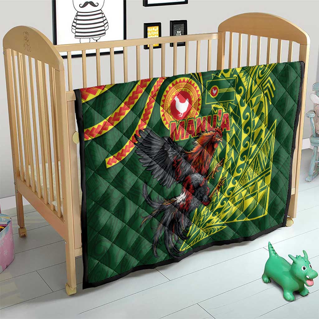 Proud of Manu'a Islands Quilt Rooster and Polynesian Art Wing Style