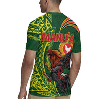 Proud of Manu'a Islands Rugby Jersey Rooster and Polynesian Art Wing Style