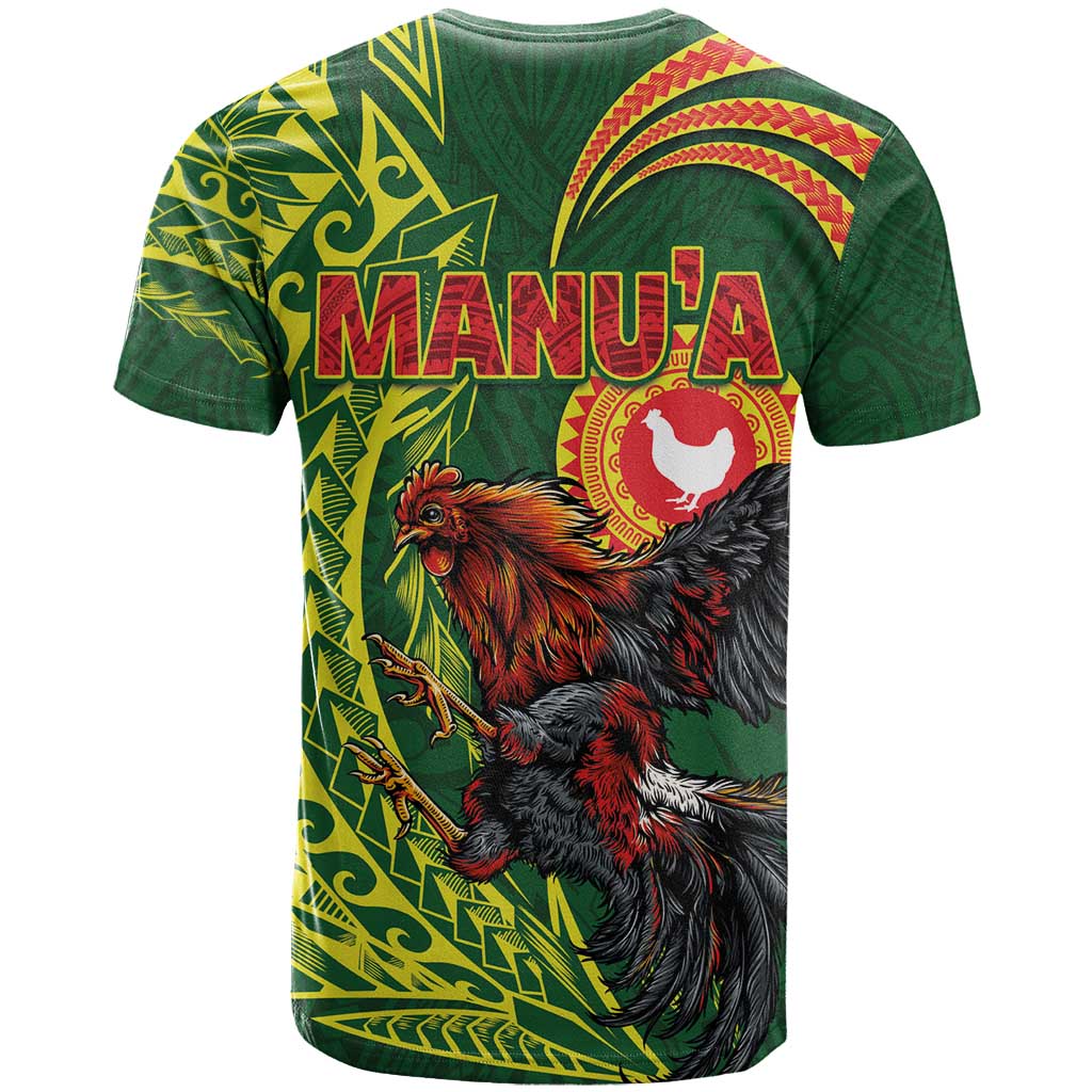 Proud of Manu'a Islands T Shirt Rooster and Polynesian Art Wing Style