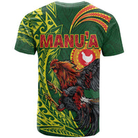 Proud of Manu'a Islands T Shirt Rooster and Polynesian Art Wing Style