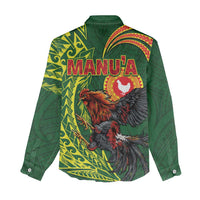 Proud of Manu'a Islands Women Casual Shirt Rooster and Polynesian Art Wing Style