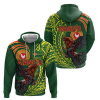 Proud of Manu'a Islands Zip Hoodie Rooster and Polynesian Art Wing Style