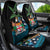 Fiji Day Car Seat Cover Palm Tree With Plumeria Tapa Tribal Pattern