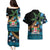 Fiji Day Couples Matching Puletasi and Hawaiian Shirt Palm Tree With Plumeria Tapa Tribal Pattern