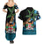 Fiji Day Couples Matching Summer Maxi Dress and Hawaiian Shirt Palm Tree With Plumeria Tapa Tribal Pattern