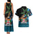 Fiji Day Couples Matching Tank Maxi Dress and Hawaiian Shirt Palm Tree With Plumeria Tapa Tribal Pattern