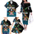 Fiji Day Family Matching Off The Shoulder Long Sleeve Dress and Hawaiian Shirt Palm Tree With Plumeria Tapa Tribal Pattern