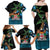 Fiji Day Family Matching Off Shoulder Maxi Dress and Hawaiian Shirt Palm Tree With Plumeria Tapa Tribal Pattern