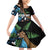 Fiji Day Family Matching Off Shoulder Short Dress and Hawaiian Shirt Palm Tree With Plumeria Tapa Tribal Pattern