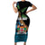 Fiji Day Family Matching Short Sleeve Bodycon Dress and Hawaiian Shirt Palm Tree With Plumeria Tapa Tribal Pattern