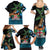 Fiji Day Family Matching Summer Maxi Dress and Hawaiian Shirt Palm Tree With Plumeria Tapa Tribal Pattern