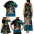 Fiji Day Family Matching Tank Maxi Dress and Hawaiian Shirt Palm Tree With Plumeria Tapa Tribal Pattern