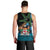 Fiji Day Men Tank Top Palm Tree With Plumeria Tapa Tribal Pattern