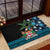 Fiji Day Rubber Doormat Palm Tree With Plumeria Tapa Tribal Pattern