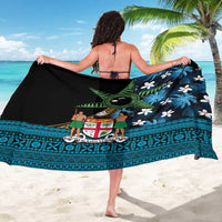 Fiji Day Sarong Palm Tree With Plumeria Tapa Tribal Pattern