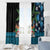 Fiji Day Window Curtain Palm Tree With Plumeria Tapa Tribal Pattern