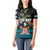 Fiji Day Women Polo Shirt Palm Tree With Plumeria Tapa Tribal Pattern