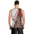 Maori Warrior Men Tank Top Silver Fern New Zealand Map With Kowhaiwhai Pattern LT03 - Polynesian Pride