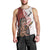 Maori Warrior Men Tank Top Silver Fern New Zealand Map With Kowhaiwhai Pattern LT03 - Polynesian Pride