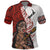 Maori Warrior Polo Shirt Silver Fern New Zealand Map With Kowhaiwhai Pattern LT03 Red - Polynesian Pride