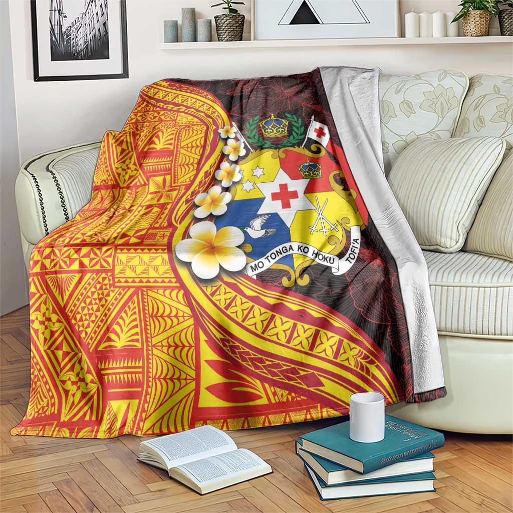 Tonga Culture Blanket Ngatu Pattern with Plumeria and Hibiscus