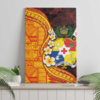 Tonga Culture Canvas Wall Art Ngatu Pattern with Plumeria and Hibiscus LT03 - Polynesian Pride