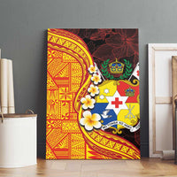 Tonga Culture Canvas Wall Art Ngatu Pattern with Plumeria and Hibiscus LT03 - Polynesian Pride