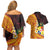 Tonga Culture Couples Matching Off Shoulder Short Dress and Hawaiian Shirt Ngatu Pattern with Plumeria and Hibiscus