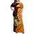 Tonga Culture Family Matching Off Shoulder Maxi Dress and Hawaiian Shirt Ngatu Pattern with Plumeria and Hibiscus