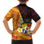 Tonga Culture Family Matching Off Shoulder Short Dress and Hawaiian Shirt Ngatu Pattern with Plumeria and Hibiscus