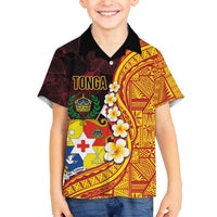Tonga Culture Family Matching Puletasi and Hawaiian Shirt Ngatu Pattern with Plumeria and Hibiscus
