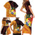 Tonga Culture Family Matching Short Sleeve Bodycon Dress and Hawaiian Shirt Ngatu Pattern with Plumeria and Hibiscus