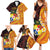 Tonga Culture Family Matching Summer Maxi Dress and Hawaiian Shirt Ngatu Pattern with Plumeria and Hibiscus