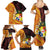 Tonga Culture Family Matching Summer Maxi Dress and Hawaiian Shirt Ngatu Pattern with Plumeria and Hibiscus