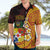 Tonga Culture Hawaiian Shirt Ngatu Pattern with Plumeria and Hibiscus