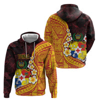 Tonga Culture Hoodie Ngatu Pattern with Plumeria and Hibiscus LT03 - Polynesian Pride