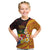 Tonga Culture Kid T Shirt Ngatu Pattern with Plumeria and Hibiscus