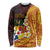 Tonga Culture Long Sleeve Shirt Ngatu Pattern with Plumeria and Hibiscus