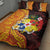 Tonga Culture Quilt Bed Set Ngatu Pattern with Plumeria and Hibiscus