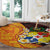 Tonga Culture Round Carpet Ngatu Pattern with Plumeria and Hibiscus