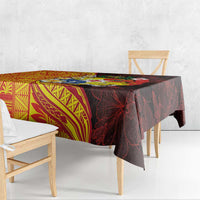 Tonga Culture Tablecloth Ngatu Pattern with Plumeria and Hibiscus LT03 - Polynesian Pride