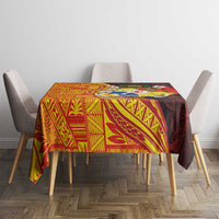 Tonga Culture Tablecloth Ngatu Pattern with Plumeria and Hibiscus LT03 - Polynesian Pride