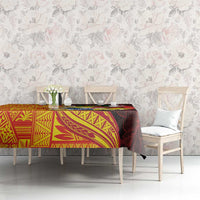 Tonga Culture Tablecloth Ngatu Pattern with Plumeria and Hibiscus LT03 - Polynesian Pride